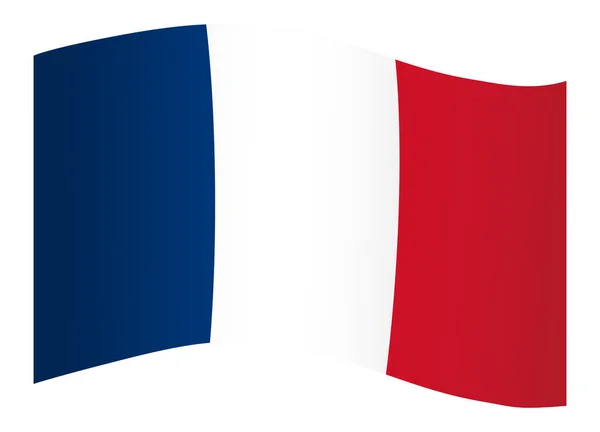 Σημαία Γαλλίας Που Κυματίζει Λευκό Φόντο — Διανυσματικό Αρχείο