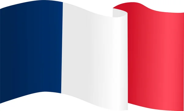 Drapeau France Flottant Sur Fond Blanc — Image vectorielle