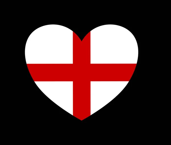 England Vlag Hartvorm Geïsoleerd Transparante Achtergrond — Stockvector