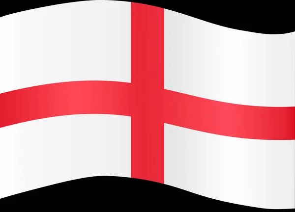 Хвиля Англійського Прапора Ізольована Пінгу Або Прозорому Фоні Символ Англії — стоковий вектор