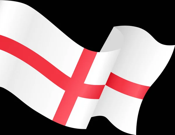 Angleterre Vague Drapeau Isolé Sur Fond Png Transparent Symbole Angleterre — Image vectorielle