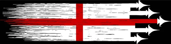 Anglia Zászló Katonai Vadászgépek Elszigetelt Háttér — Stock Vector
