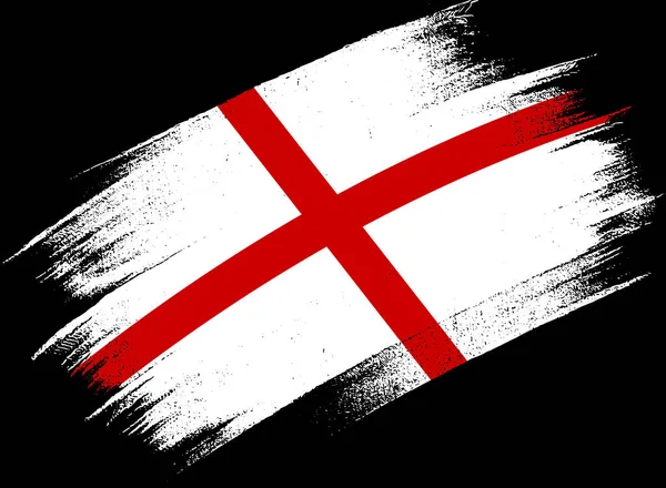 England Flagge Mit Pinselfarbe Strukturiert Isoliert Auf Png Oder Transparentem — Stockvektor