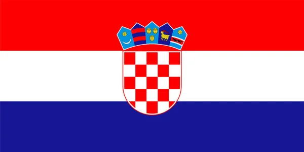 Kroatien Flagge Standard Form Und Farbe — Stockvektor