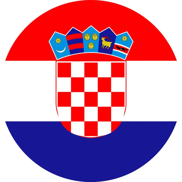 透明な背景に孤立した円の形をしたクロアチア国旗 — ストックベクタ