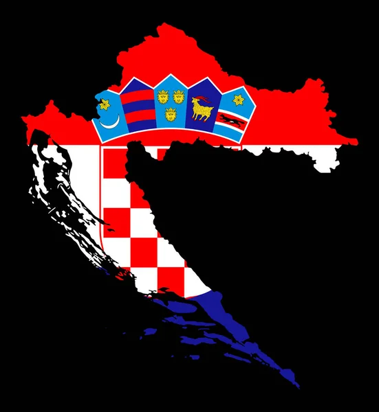 Bandeira Croácia Mapa Sobre Fundo Transparente —  Vetores de Stock