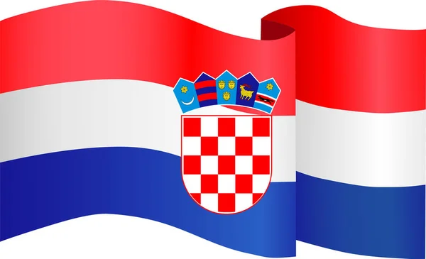Κύμα Σημαίας Της Κροατίας Απομονωμένο Png Διαφανές Φόντο Σύμβολο Της — Διανυσματικό Αρχείο