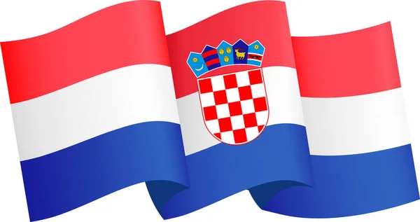 Kroatien Fahnenschwenke Isoliert Auf Png Oder Transparentem Hintergrund Symbol Kroatien — Stockvektor