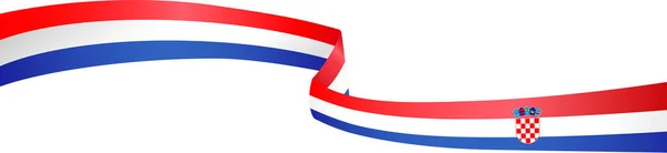 克罗地亚国旗波在平底或透明背景上隔离 符号克罗地亚 促销和商业匹配国家海报模板 矢量插图 — 图库矢量图片