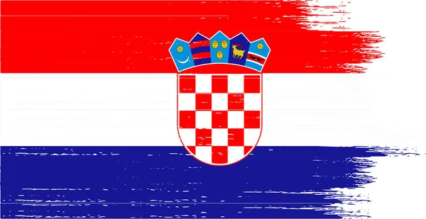 Bandeira Croácia Com Pintura Pincel Texturizado Isolado Png Fundo Transparente —  Vetores de Stock