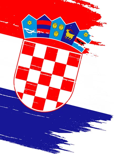 Хорватський Прапор Фарбою Пенг Текстурований Ізольовано Пінгу Або Прозорому Фоні — стоковий вектор