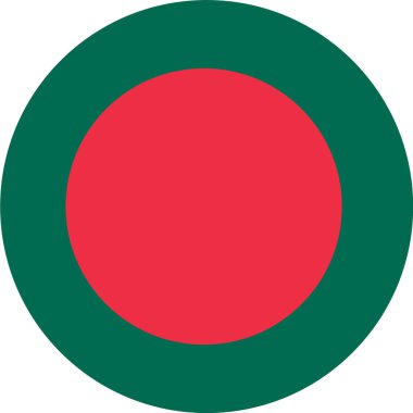 Beyaz arkaplanda Bangladeş bayrağı düğmesi
