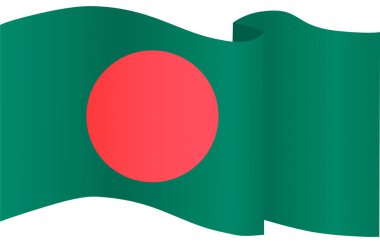 Bangladeş bayrak dalgası png veya şeffaf arkaplanda izole edilmiş, Sembol Bangladeş, afiş, kart, reklam, promosyon ve iş eşleşen ülke posteri, vektör ilülasyonu şablonu
