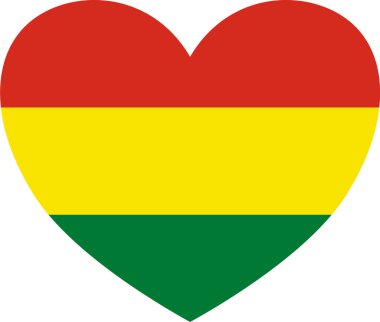 Bolivia flag in heart shape isolated  on  transparent  background