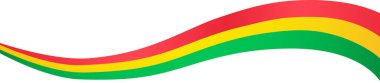 Bolivia flag wave isolated on png or transparent background