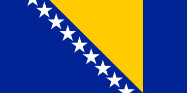 Bosnia and Herzegovinaflag wave isolated on png or transparent background