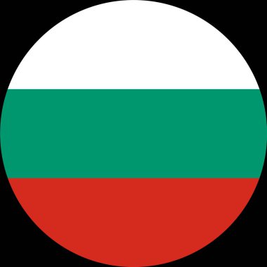 Beyaz arkaplanda Bulgaristan bayrağı düğmesi