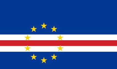 Cape Verde flag wave isolated on png or transparent background