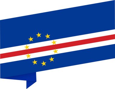 Cape Verde flag wave isolated on png or transparent background