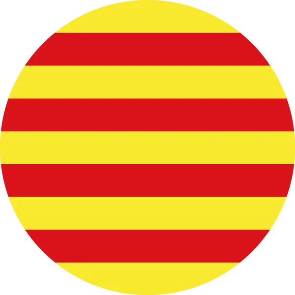 Catalonia Flag Button White Background — Vector de stock