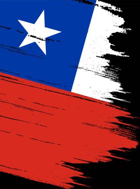 Chile flag with brush paint textured isolated  on png or transparent background