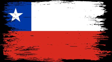 Chile flag with brush paint textured isolated  on png or transparent background