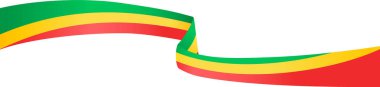 Republic of the Congo flag wave isolated on png or transparent background
