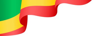 Republic of the Congo flag wave isolated on png or transparent background