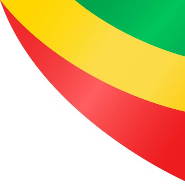 Republic of the Congo flag wave isolated on png or transparent background