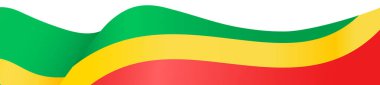 Republic of the Congo flag wave isolated on png or transparent background