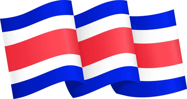 Costa Rica Flag Wave Isolated Png Transparent Background — Stockový vektor