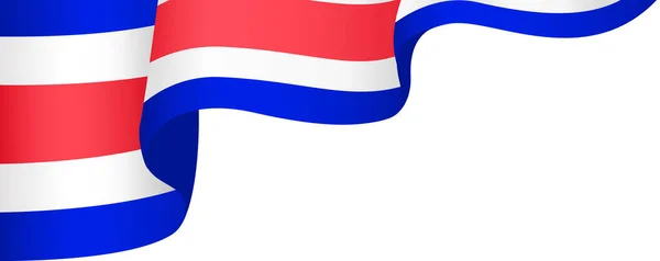 Costa Rica Flag Wave Isolated Png Transparent Background — 스톡 벡터