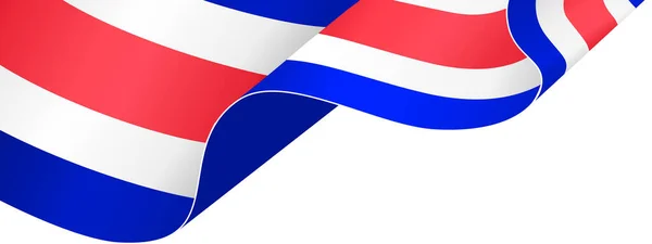 Costa Rica Flag Wave Isolated Png Transparent Background — Vector de stock