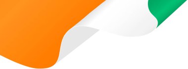 Cote d'Ivoire flag wave isolated on png or transparent background