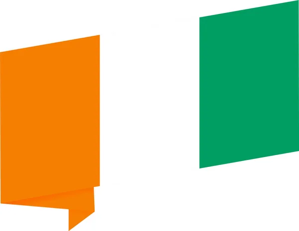 Cote Ivoire Flag Wave Isolated Png Transparent Background — Vettoriale Stock