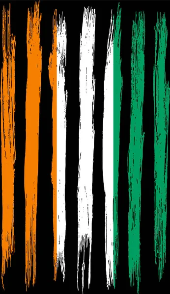 Флаг Кот Ивуар Текстурой Кисти Изолированы Png Прозрачный Фон — стоковый вектор