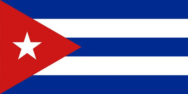 在平底或透明背景上孤立的古巴国旗波 — 图库矢量图片