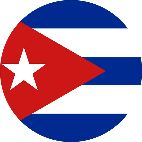 Botón Bandera Cuba Sobre Fondo Blanco — Vector de stock
