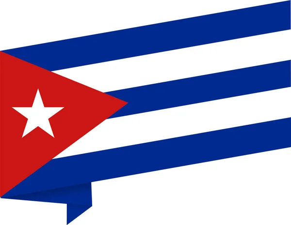 在平底或透明背景上孤立的古巴国旗波 — 图库矢量图片