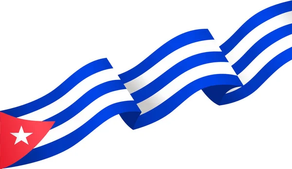 Kubánská Vlajková Vlna Izolovaná Png Nebo Průhledném Pozadí — Stockový vektor