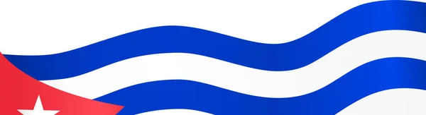 Kuba Zászló Hullám Elszigetelt Png Vagy Átlátszó Háttér — Stock Vector