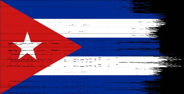 Kubánská Vlajka Štětcem Texturované Izolované Png Nebo Průhledné Pozadí — Stockový vektor