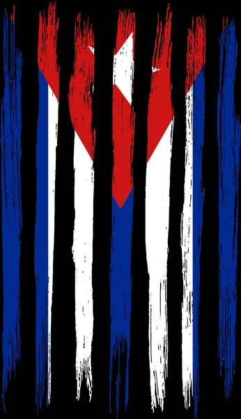 Kuba Flagge Mit Pinselfarbe Strukturiert Isoliert Auf Png Oder Transparentem — Stockvektor