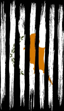 Fırça boyalı Kıbrıs bayrağı png veya şeffaf arkaplanda izole edilmiş