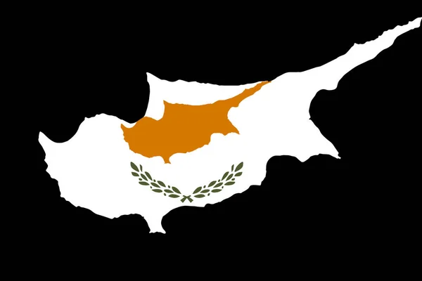 透明背景下地图上的塞浦路斯国旗 — 图库矢量图片