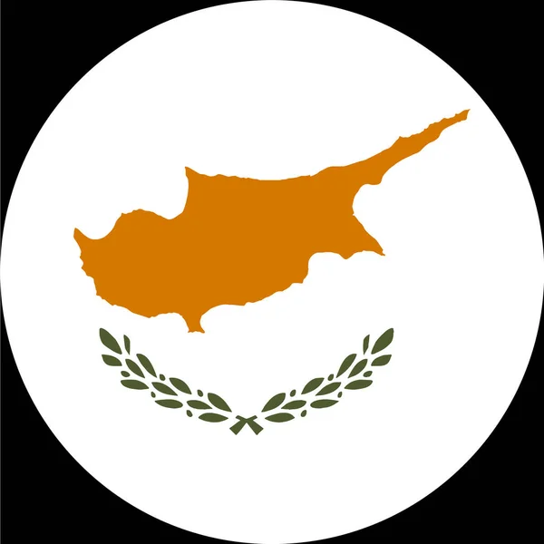 白い背景のキプロスフラグボタン — ストックベクタ