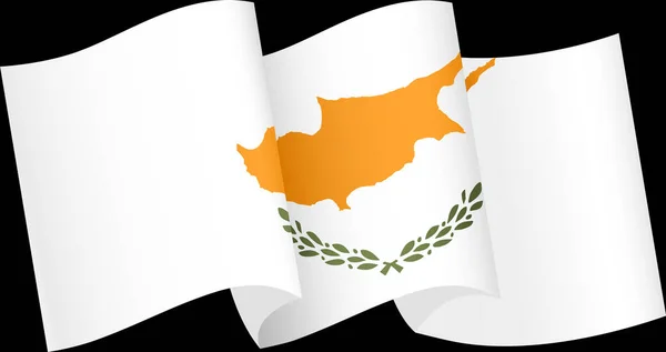 Cipro Sventola Bandiera Isolata Sfondo Png Trasparente — Vettoriale Stock