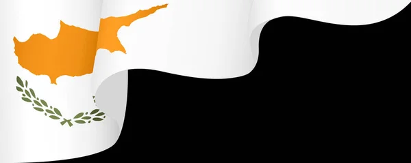 Ciprus Zászló Hullám Elszigetelt Png Vagy Átlátszó Háttér — Stock Vector