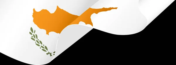 Chipre Onda Bandeira Isolada Png Fundo Transparente — Vetor de Stock