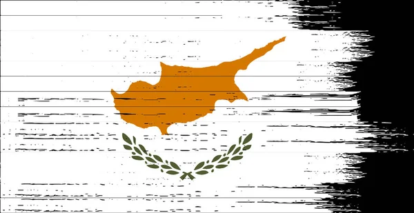 带有笔刷涂料的塞浦路斯国旗 在浮雕或透明背景上孤立 — 图库矢量图片